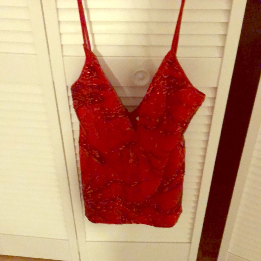 Red sparkly party dress